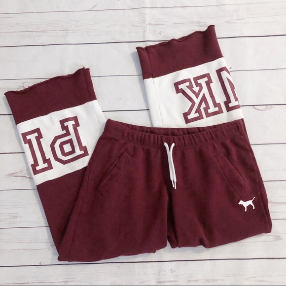 PINK Victoria's Secret Pants - Victoria’s Secret Burgundy boyfriend sweatpants S
